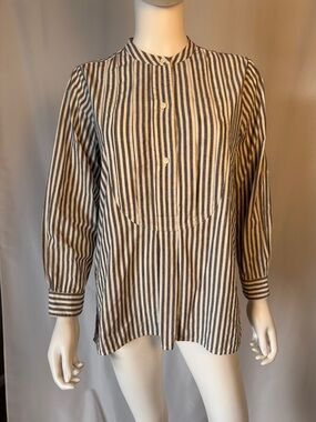 Nili Lotan Navy and White Striped Tunic  Shirt